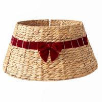 WEIHNACHTSBAUMKRAGEN 60 cm Rot Billnas - Rot/Naturfarben, Naturmaterialien (27cm) - Beliani