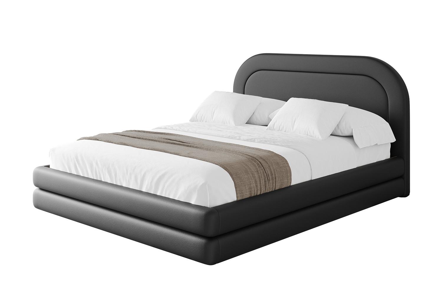 POLSTERBETT mit Bettkasten und Lattenrost, Bett mit Matratze H3/H4 - LERIS 180x200 Schwarz Kunstleder - Schwarz Hochglanz, Holzwerkstoff/Textil (180/200cm) - ALTDECOR