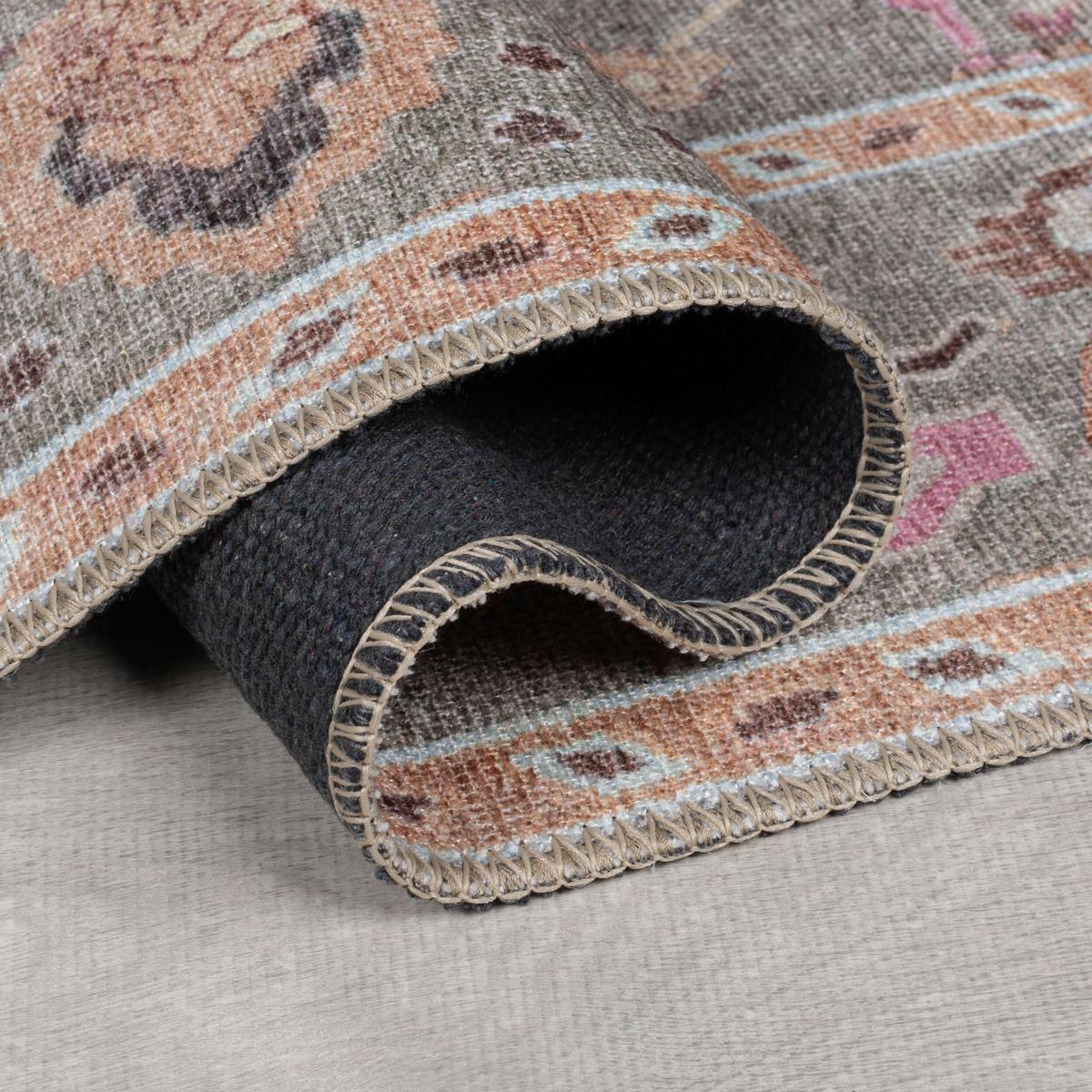 TEPPICH Waschbar HURST, orientalisch, Rosa-Bunt, 152 x 230 cm - Rosa, Textil (230/152cm) - KADIMA DESIGN