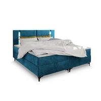 BOXBETT ALBA 140x200 cm mit Matratze und Topper - Blau - Blau, Holz (140/200cm) - MASSENO
