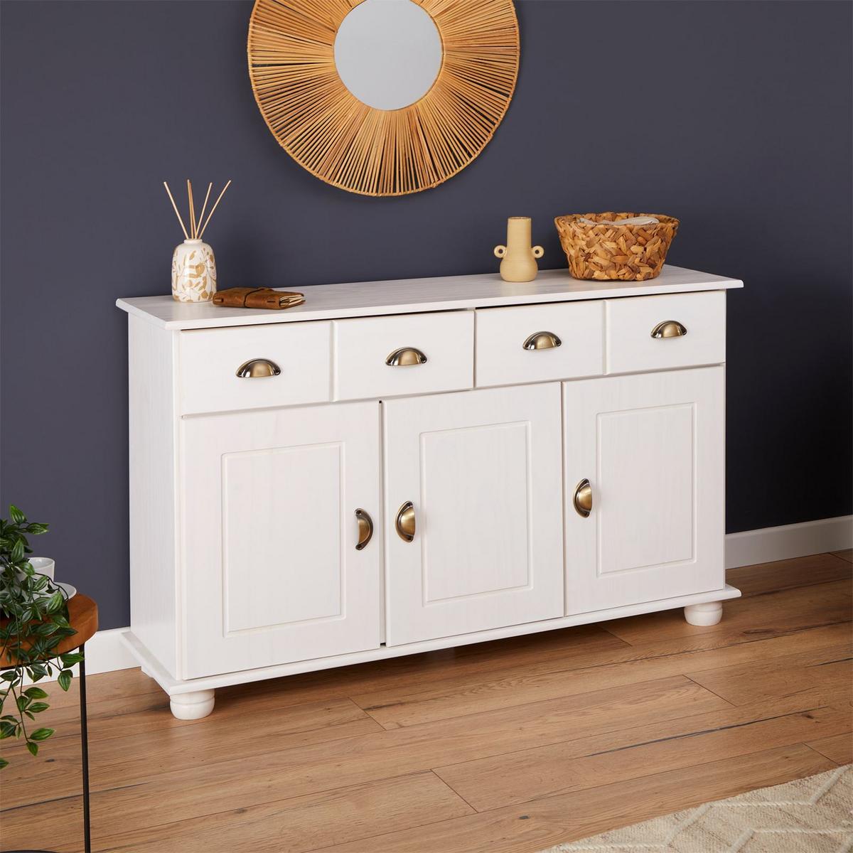SIDEBOARD COLMAR weiß - Weiß, Holz (116/74/35cm) - IDIMEX