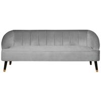 3-SITZER-SOFA Samtstoff Hellgrau Alsvag - Hellgrau, Textil (191/73/73cm) - Beliani