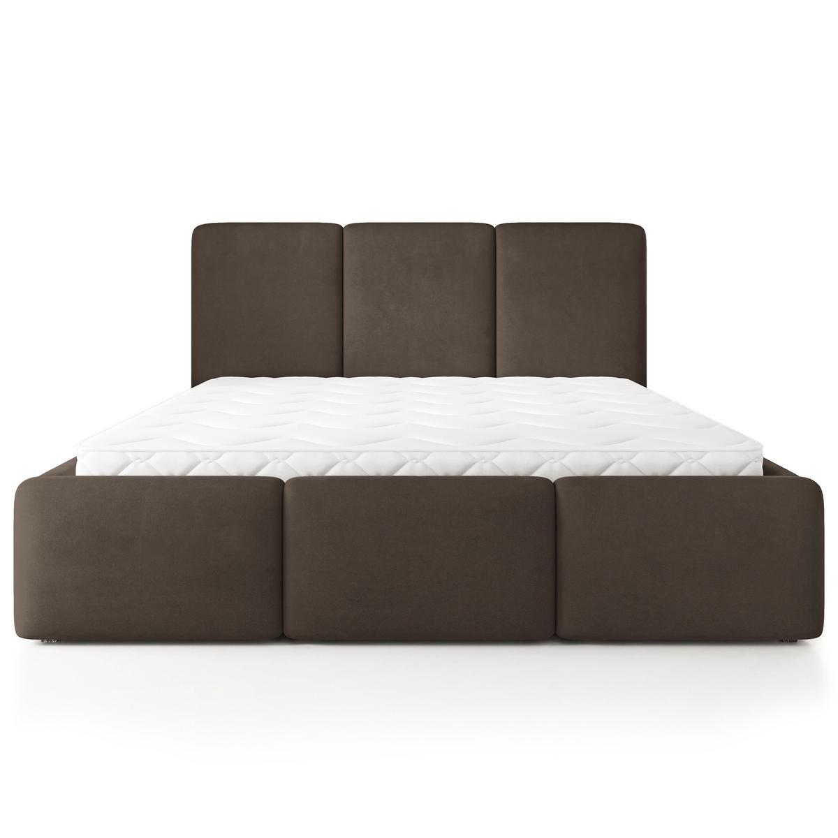 POLSTERBETT MORENA MGV 200x200 cm mit Bettkästen - Braun - Braun, Holz (200/200cm) - MASSENO