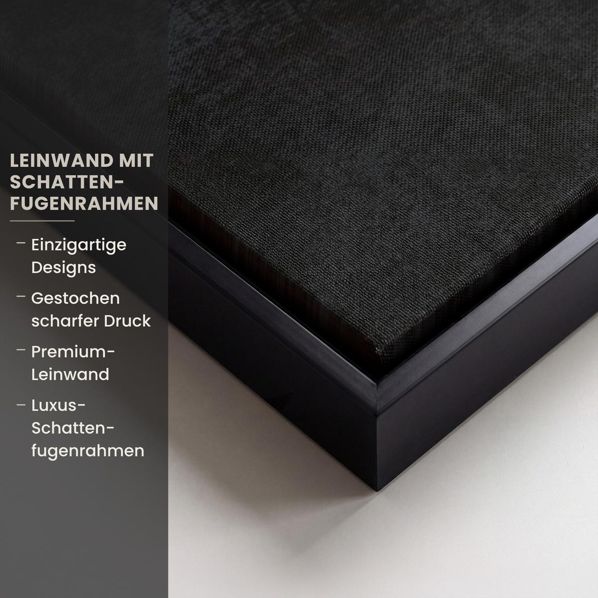 LEINWAND Bilder mit Rahmen - Goldene Berge bei Mondschein - 40x60 - Goldfarben, Textil (40/60cm) - MuchoWow