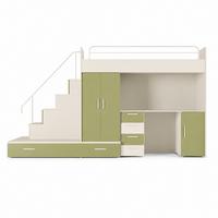 KINDERZIMMER Set RAJ 5, Matt mit Hochbett, Schrank und Schreibtisch - Kaschmir/Olivgrün, Holzwerkstoff (320/180/86cm) - Lookway