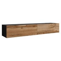 TV-LOWBOARD Vigo 180 - Eiche Wotan/Schwarz, Holzwerkstoff (180/30/40cm) - MIRJAN24