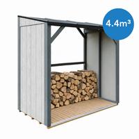 BRENNHOLZLAGER 2,54 m², Kaminholzunterstand mit ~4,4 m³ Lagerkapazität - Anthrazit, Holz (118/220/215cm) - Timbela