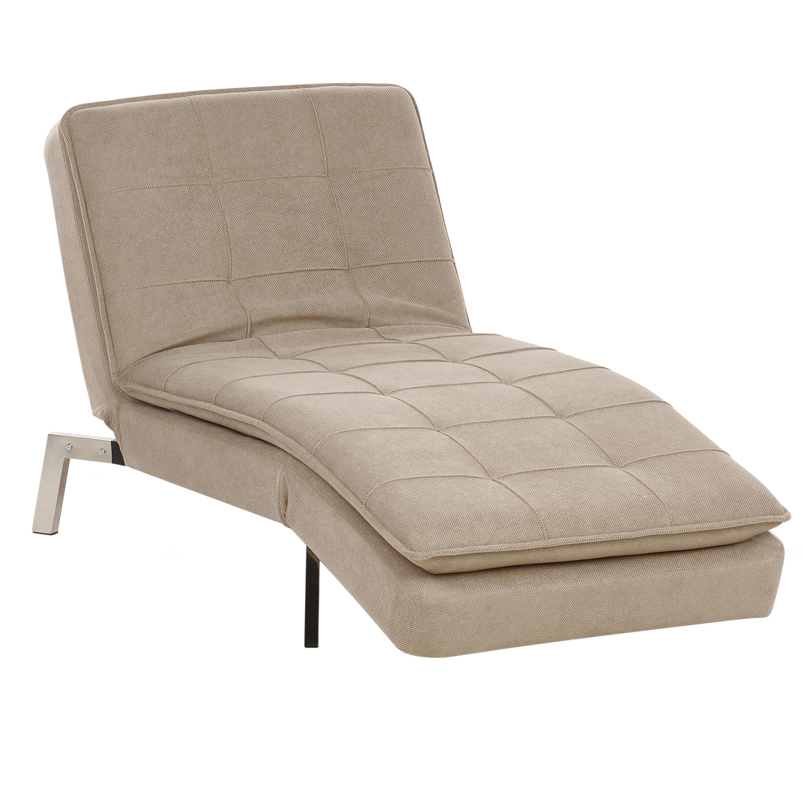 CHAISELONGUE Stoff Beige Loiret - Beige, Textil (179/93/76cm) - Beliani