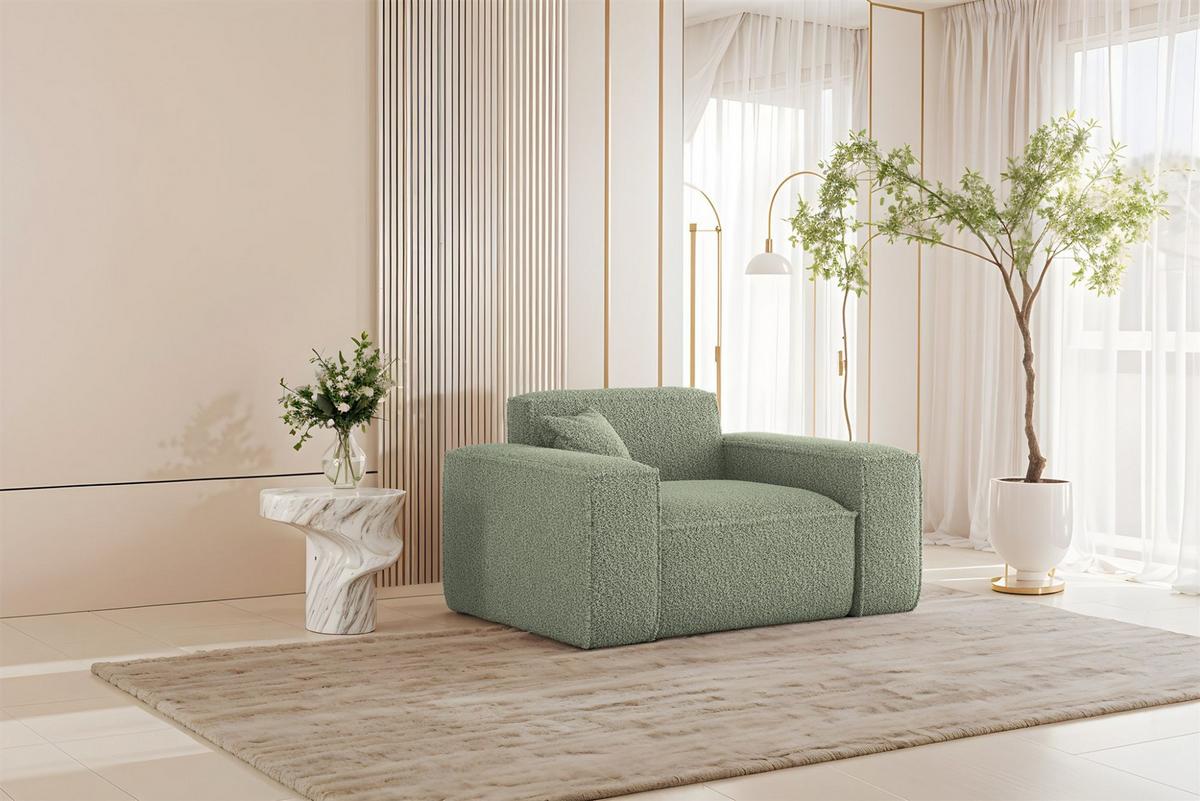 SESSEL Celes Premium In Sven - Grün, Holzwerkstoff/Textil (121/73/90cm) - Fun Möbel