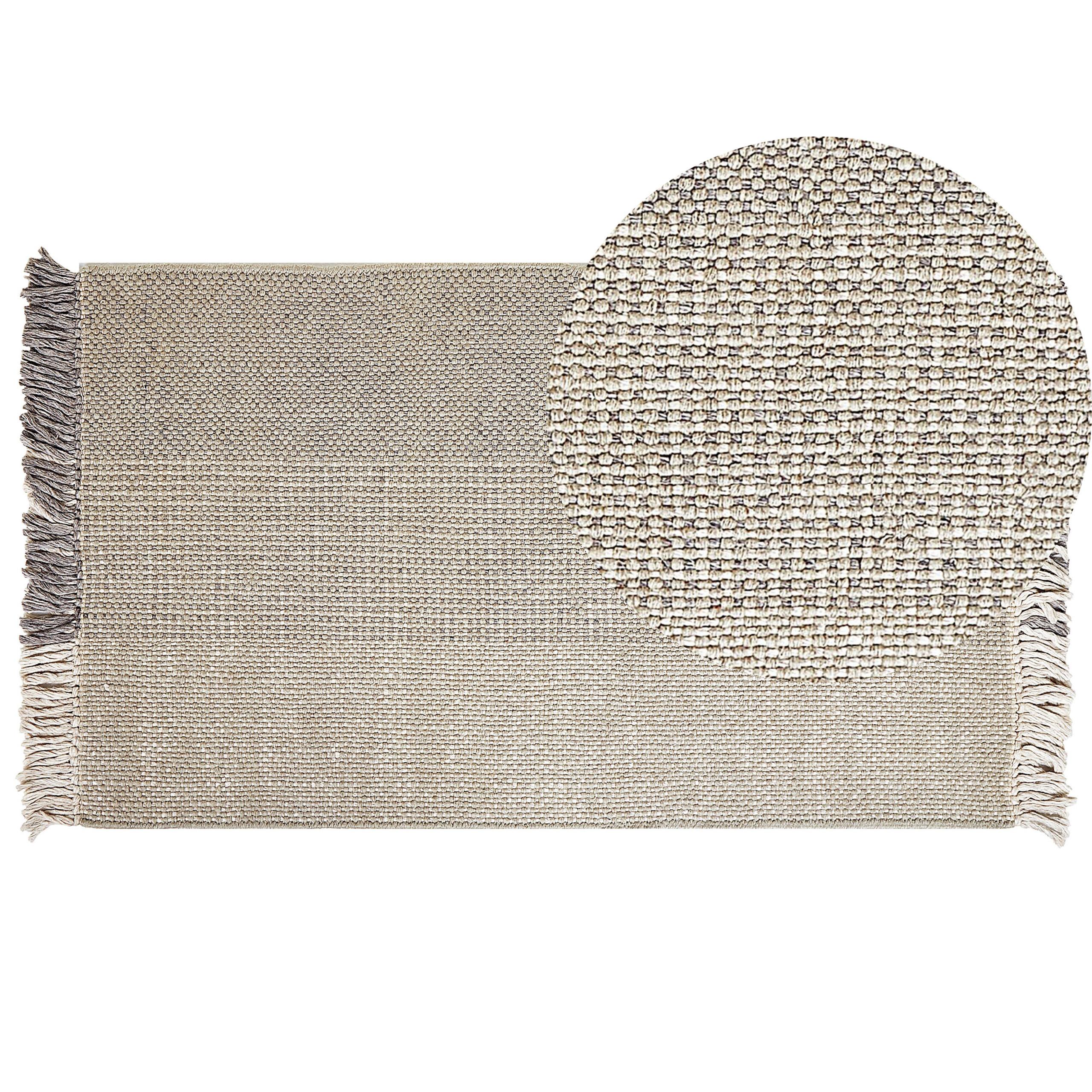TEPPICH geflochten Tekeler 150/80 cm - Grau, Textil (80/150cm) - Beliani