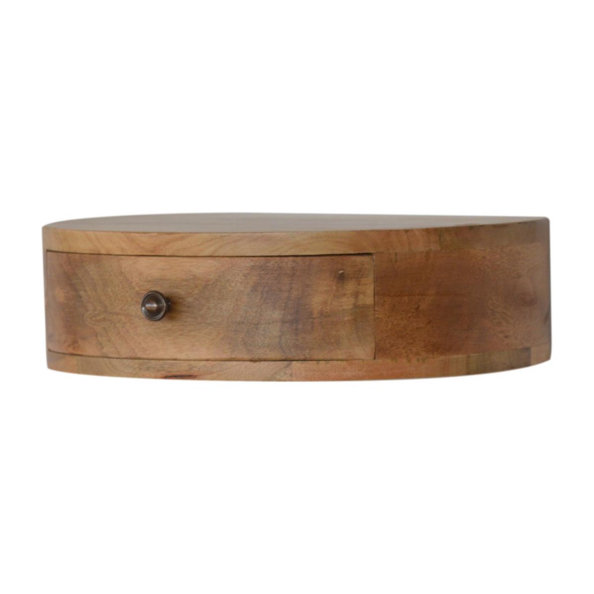 NACHTTISCH Wandmontage, Rund, 1 Schublade, Braun - Messingfarben/Braun, Holz/Metall (40/11/31cm) - Artisan Furniture