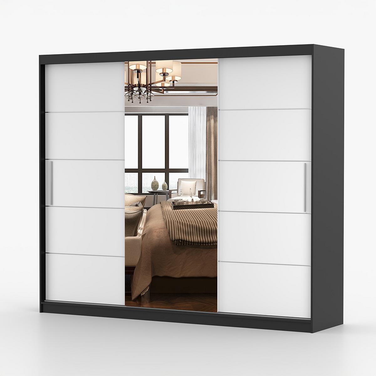KLEIDERSCHRANK Astra 233 cm, 233/218/61, 3-türig, weiß - Weiß, Holzwerkstoff (233/218/61cm) - imoebel24