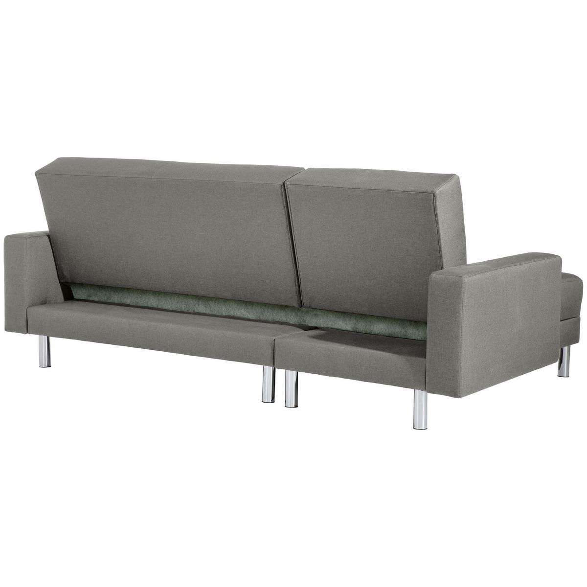 FUNKTIONSSOFA mit Hocker Katryna Flachgewebe hellgrau - Hellgrau, Kunststoff (144/92/230cm) - 58aufmkessel