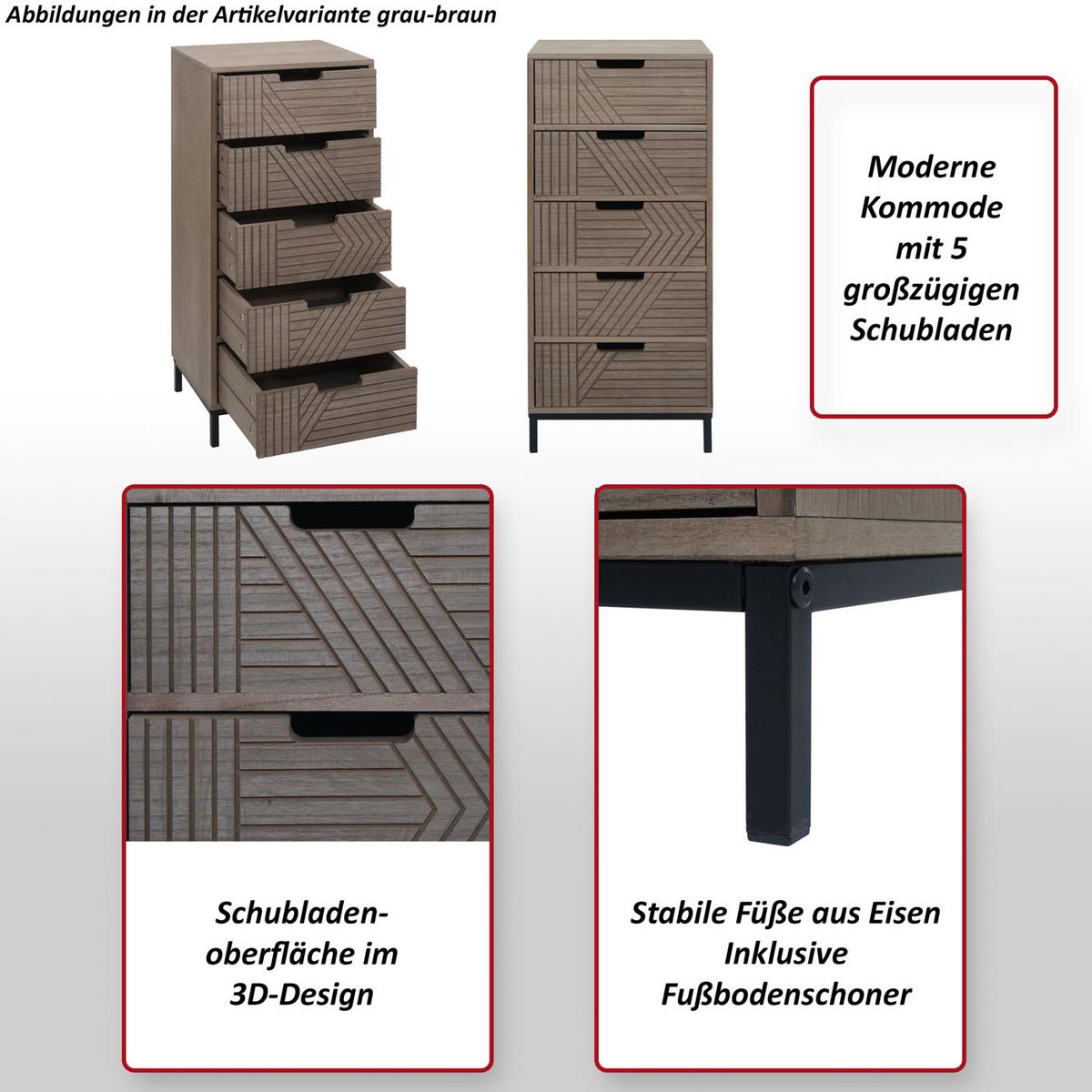 KOMMODE Grau, Braun - Braun/Grau, Holz (35/84/29cm) - MCW