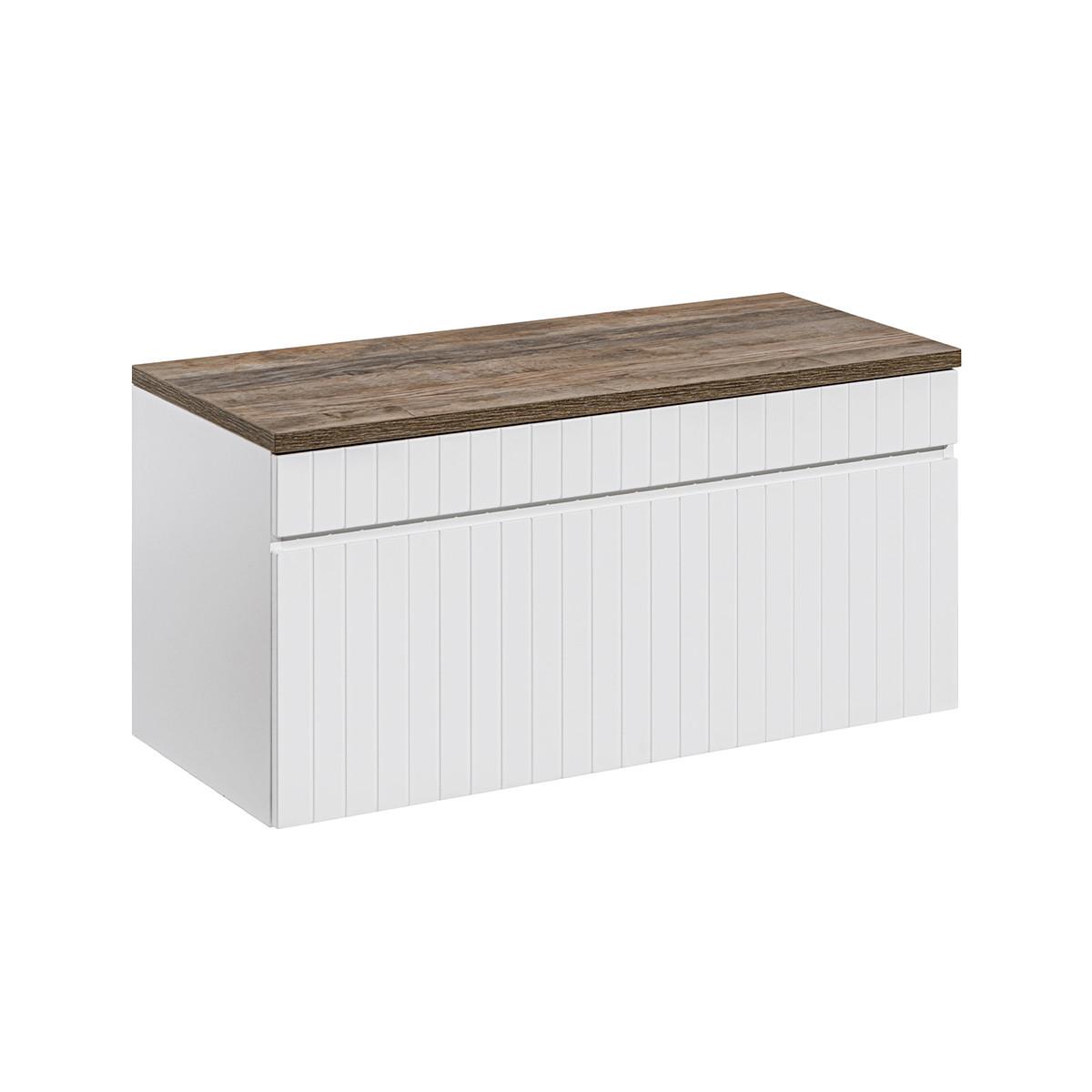 WASCHTISCHUNTERSCHRANK 100cm Zelie Weiß - Weiß, Holzwerkstoff (100/48/46cm) - Petits-meubles