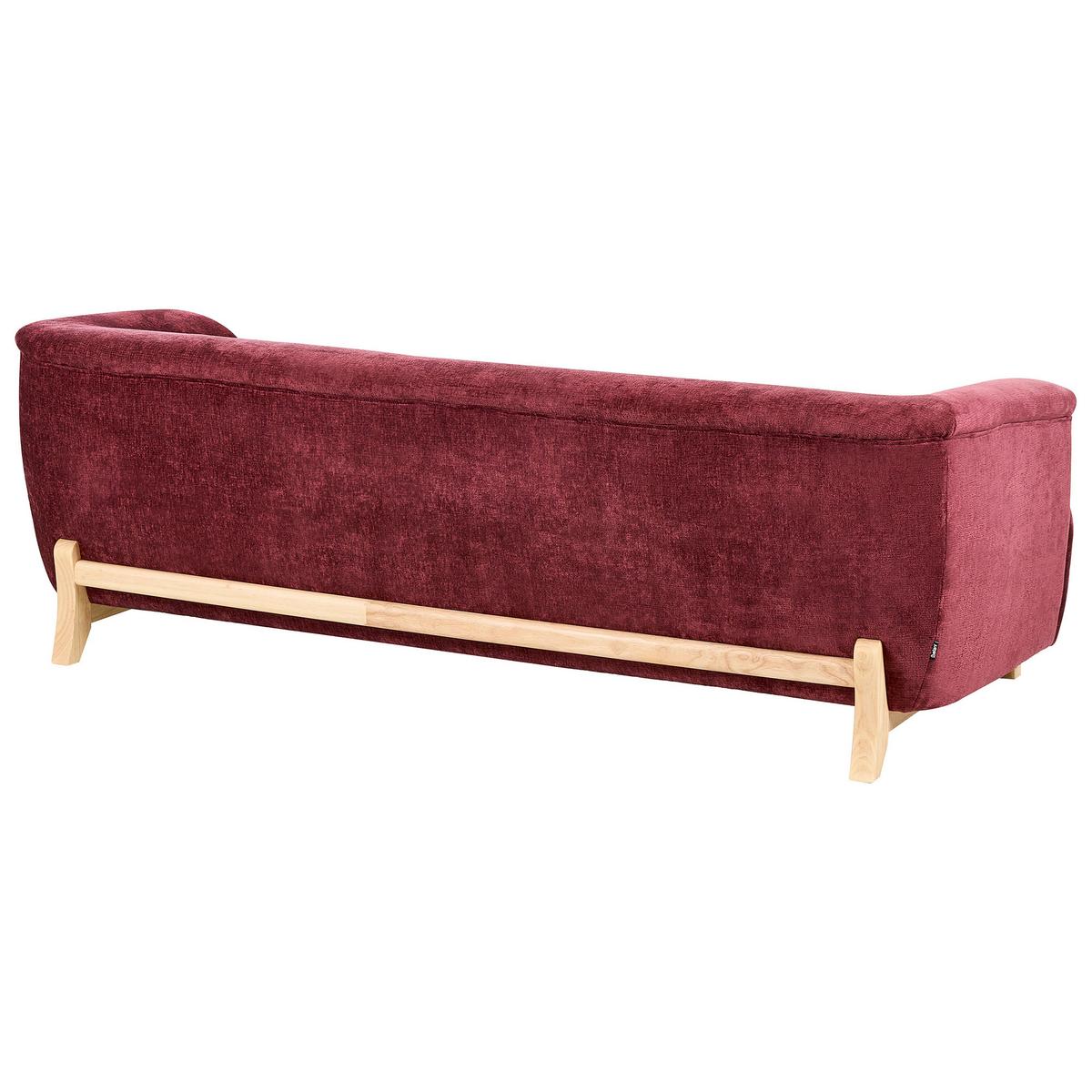 3-SITZER-SOFA Chenillegewebe Burgunderrot Alnor - Dunkelrot, Textil (205/67/85cm) - Beliani