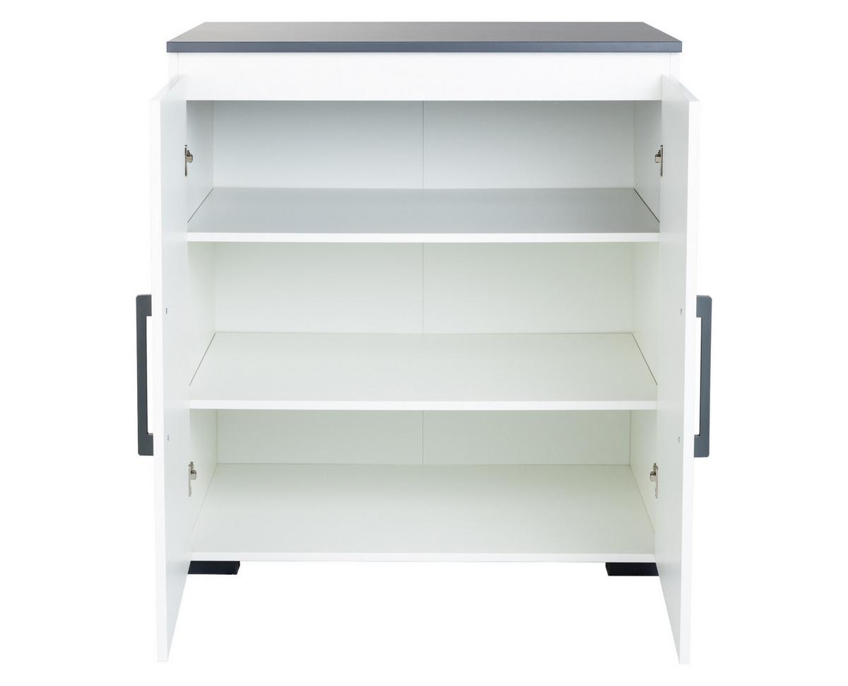 KOMMODE 85/92/50 cm Weiß Anthrazit - Anthrazit/Weiß, Holzwerkstoff/Kunststoff (85/92/50cm) - arthur berndt