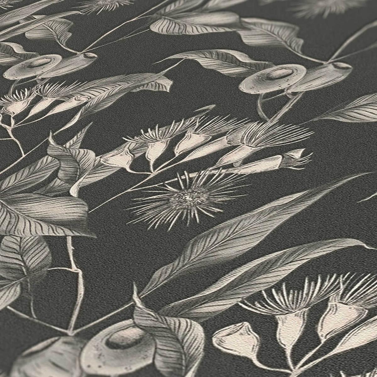VLIESTAPETE Grau 53/1005 cm - Schwarz, Textil (53/1cm) - KUNSTLOFT