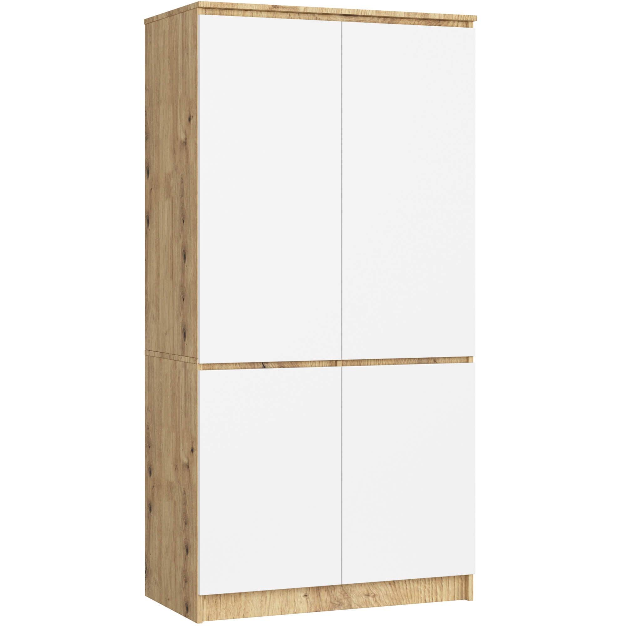 KLEIDERSCHRANK Eiche Artisan, Weiß 180/90/51 - Eiche Artisan/Weiß, Holzwerkstoff (90/180/51cm) - RAUMHIRSCH FURNITURE