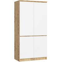 KLEIDERSCHRANK Eiche Artisan, Weiß 180/90/51 - Eiche Artisan/Weiß, Holzwerkstoff (90/180/51cm) - RAUMHIRSCH FURNITURE