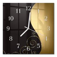 WANDUHR aus Glas 30x30 cm - Abstrakte Kunst - Braun, Glas (30/30/0.4cm) - TULUP