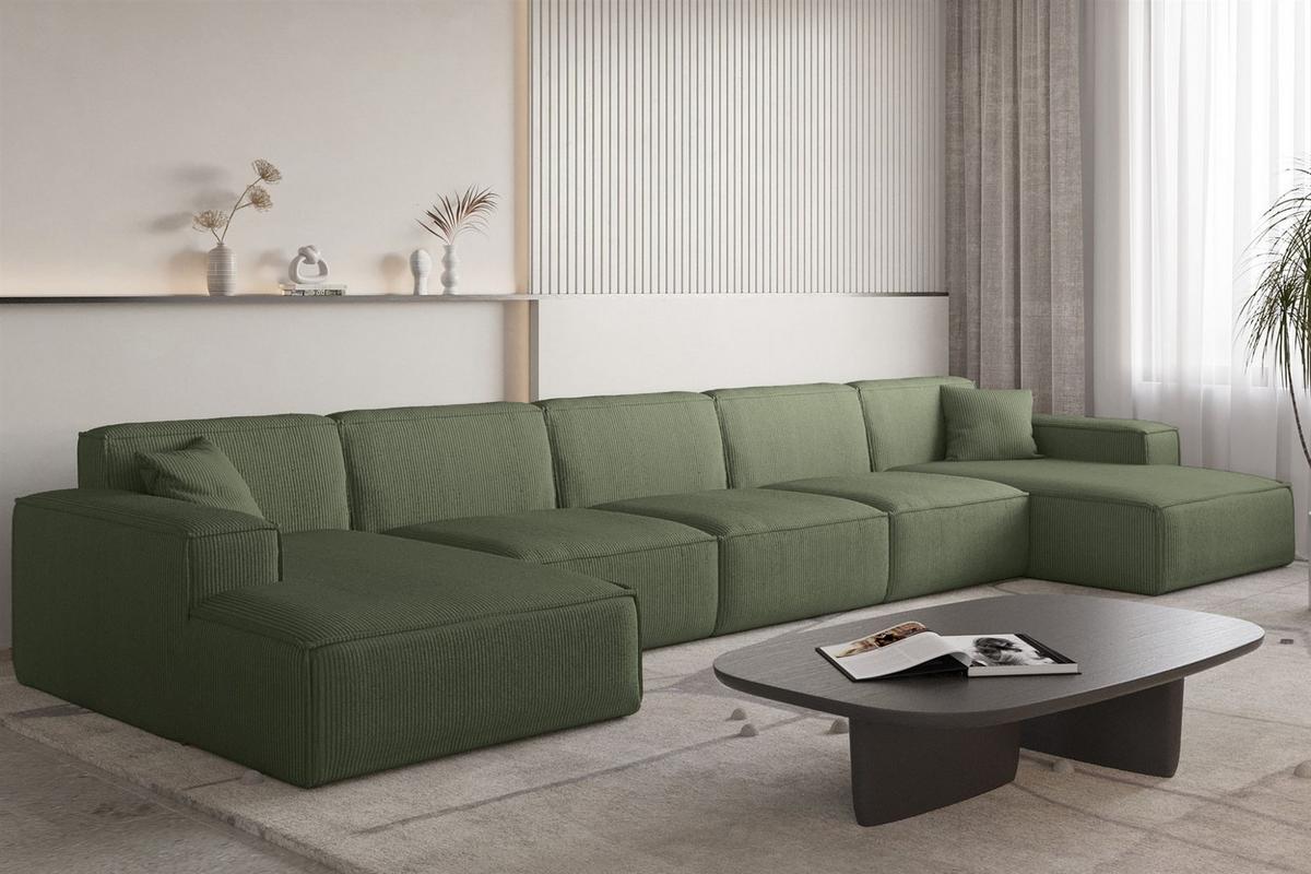 WOHNLANDSCHAFT Celes Premium Xl Scala - Jadegrün, Holzwerkstoff/Textil (462/73/165cm) - Fun Möbel