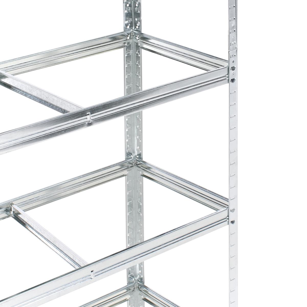 GARAGENREGAL Metall 150 /75 cm Silber Xitta - Silberfarben/Braun, Metall (75/150/30cm) - Beliani