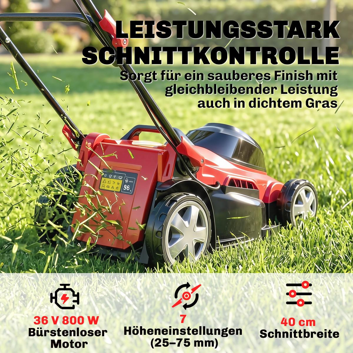 RASENMÄHER Kunststoff Metall Rot - Rot, Kunststoff (46/109/131cm) - Outsunny