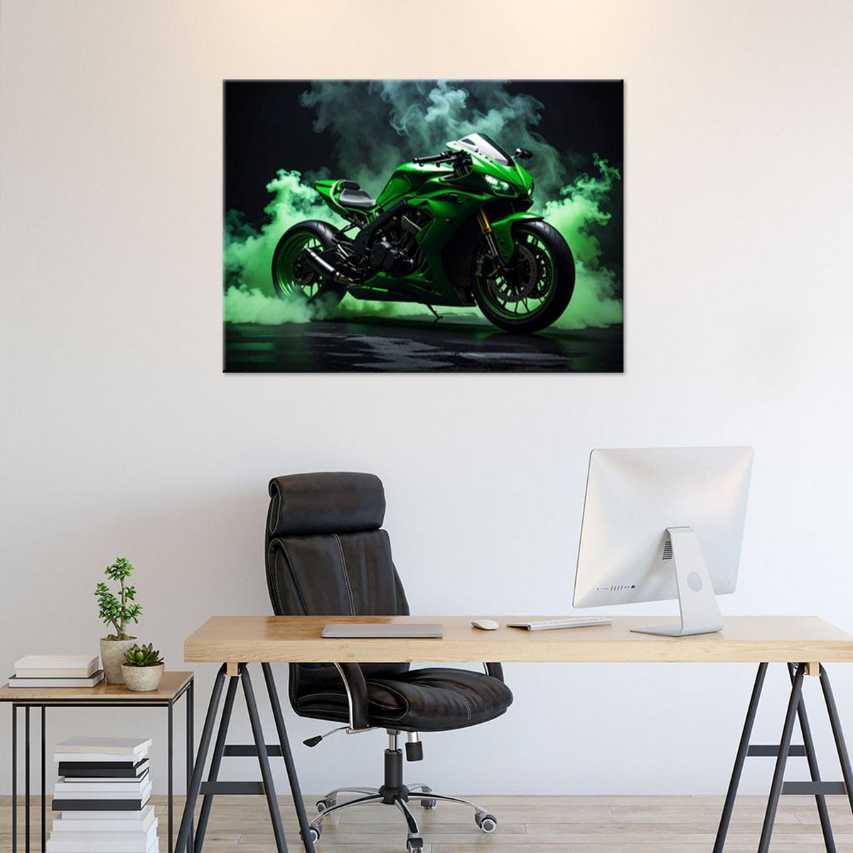 LEINWANDBILD Kraftfahrzeuge 90x60cm - Grün, Textil (90/60cm) - Feeby