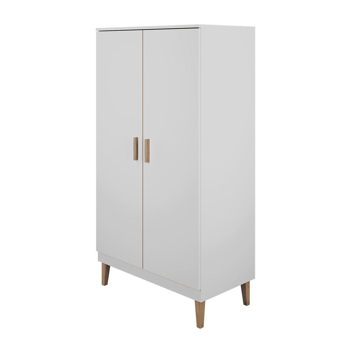 SCHRANK 2 Türen Kubi Weiß - Weiß, Holzwerkstoff (184/55/100cm) - Petits-meubles