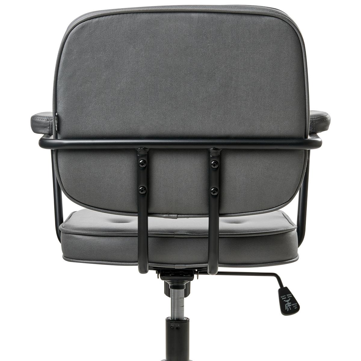 SCHREIBTISCHSTUHL Grau Pawnee - Schwarz/Grau, Textil (62/88/43cm) - Beliani