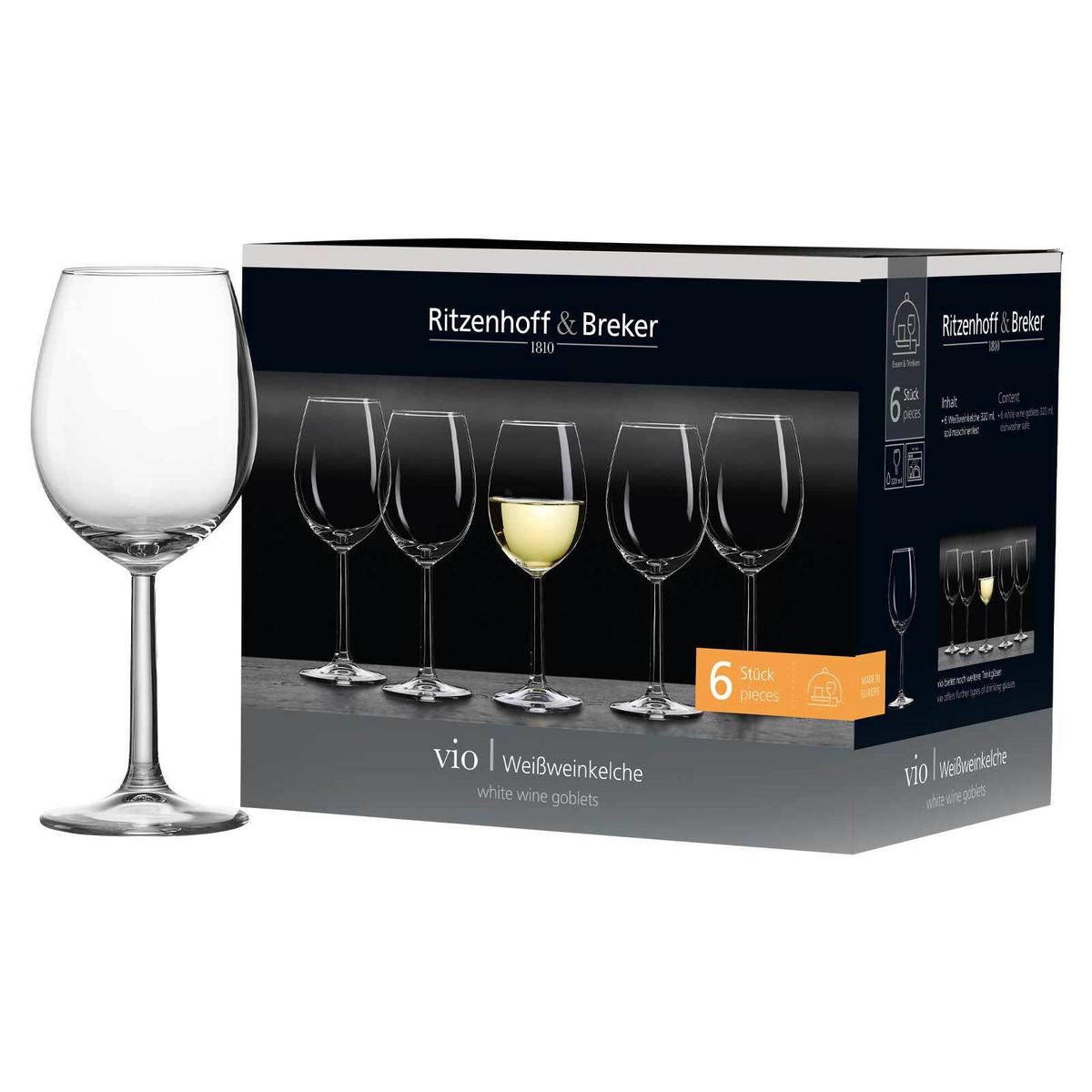 WEISSWEINGLÄSER Vio transparent 320 ml 6er Set - Transparent, Glas (0.32L) - Ritzenhoff Breker