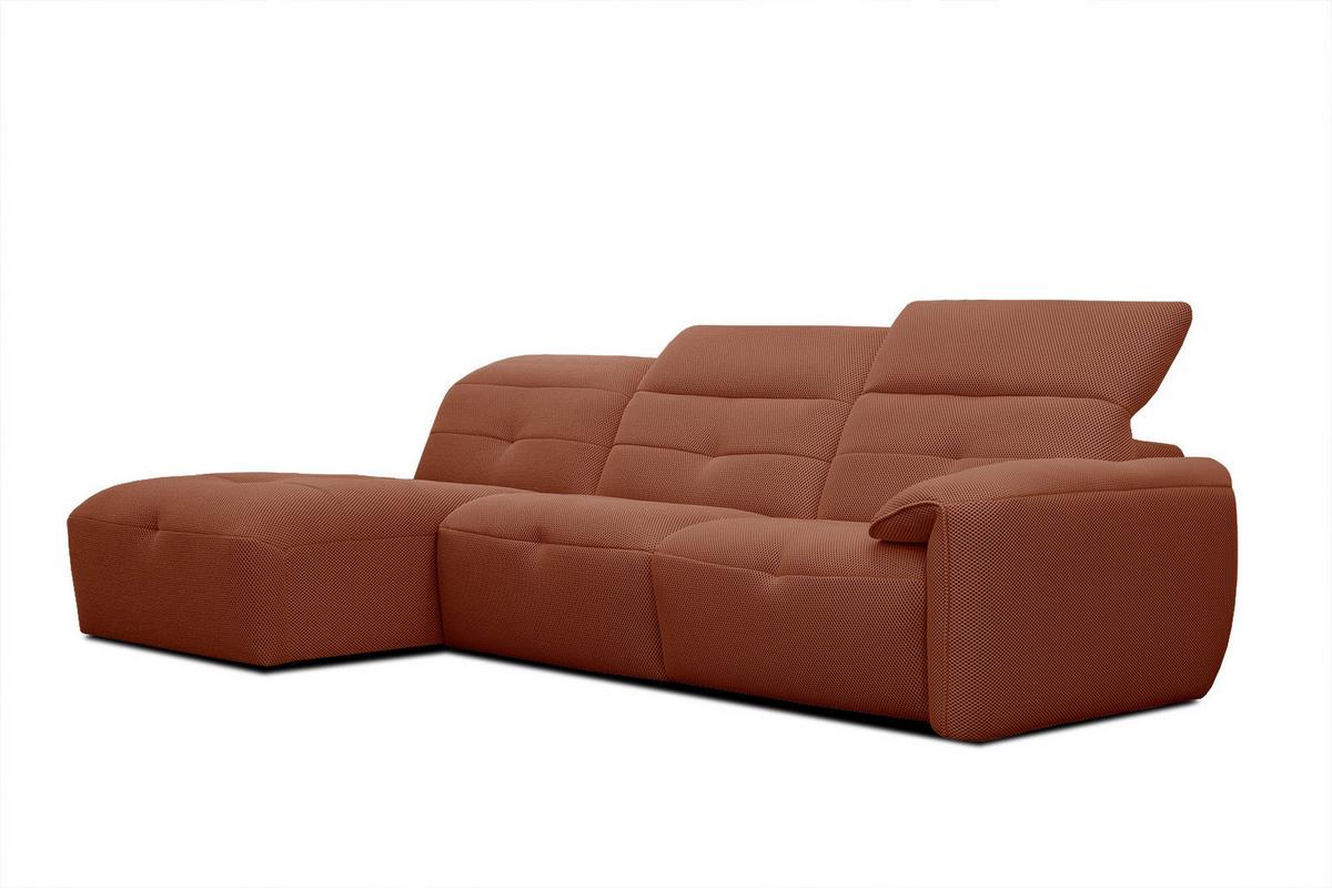 ECKSOFA TRENTO 4-Sitzer, dunkelorange - Dunkelorange/Schwarz, Holzwerkstoff/Kunststoff (165/262cm) - Wozimo