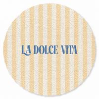 FUSSMATTE Blau – Gelb – Streifen – La Dolce Vita 120x120 cm - Hellgelb, Kunststoff (120/0.4cm) - MuchoWow