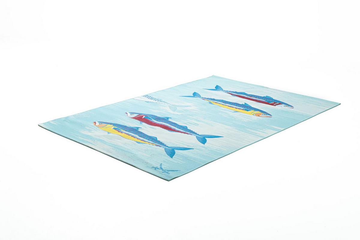 OUTDOORTEPPICH Rantum Beach 100x200 cm - Türkis, Textil (100/200cm) - Sansibar SYLT