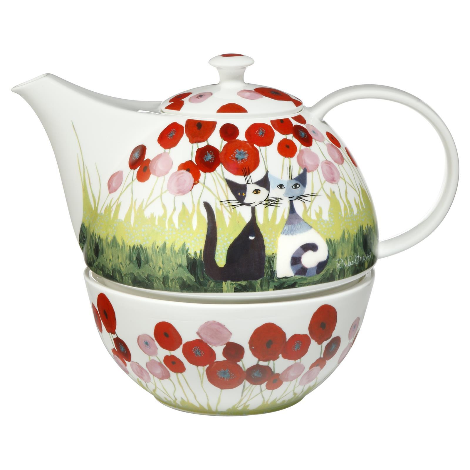 TEEKANNE MIT STÖVCHEN Rosina Wachtmeister - Innamorati tra i papaveri bunt 1,2 l - Multicolor, Keramik (1.2L) - Goebel
