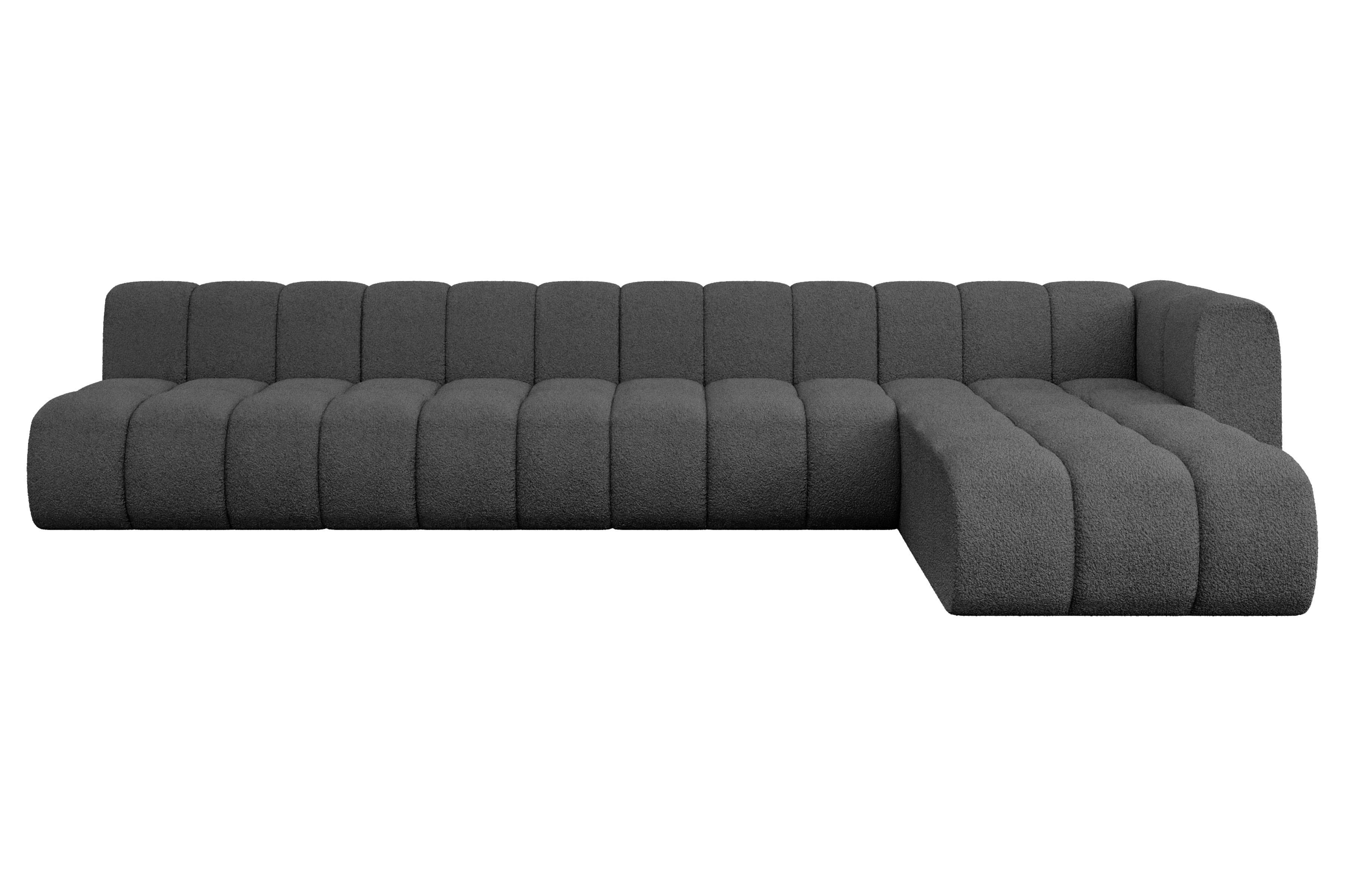 ECKSOFA modulares Sofa Darnel-L3 - 387x177x70 cm Grau - Grau, Holzwerkstoff/Textil (387/177cm) - ALTDECOR