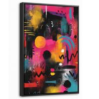 LEINWAND Bilder mit Rahmen - Farbflächen - Formen - Bunt - Abstrakt - 20x30 - Pink, Textil (20/30cm) - MuchoWow