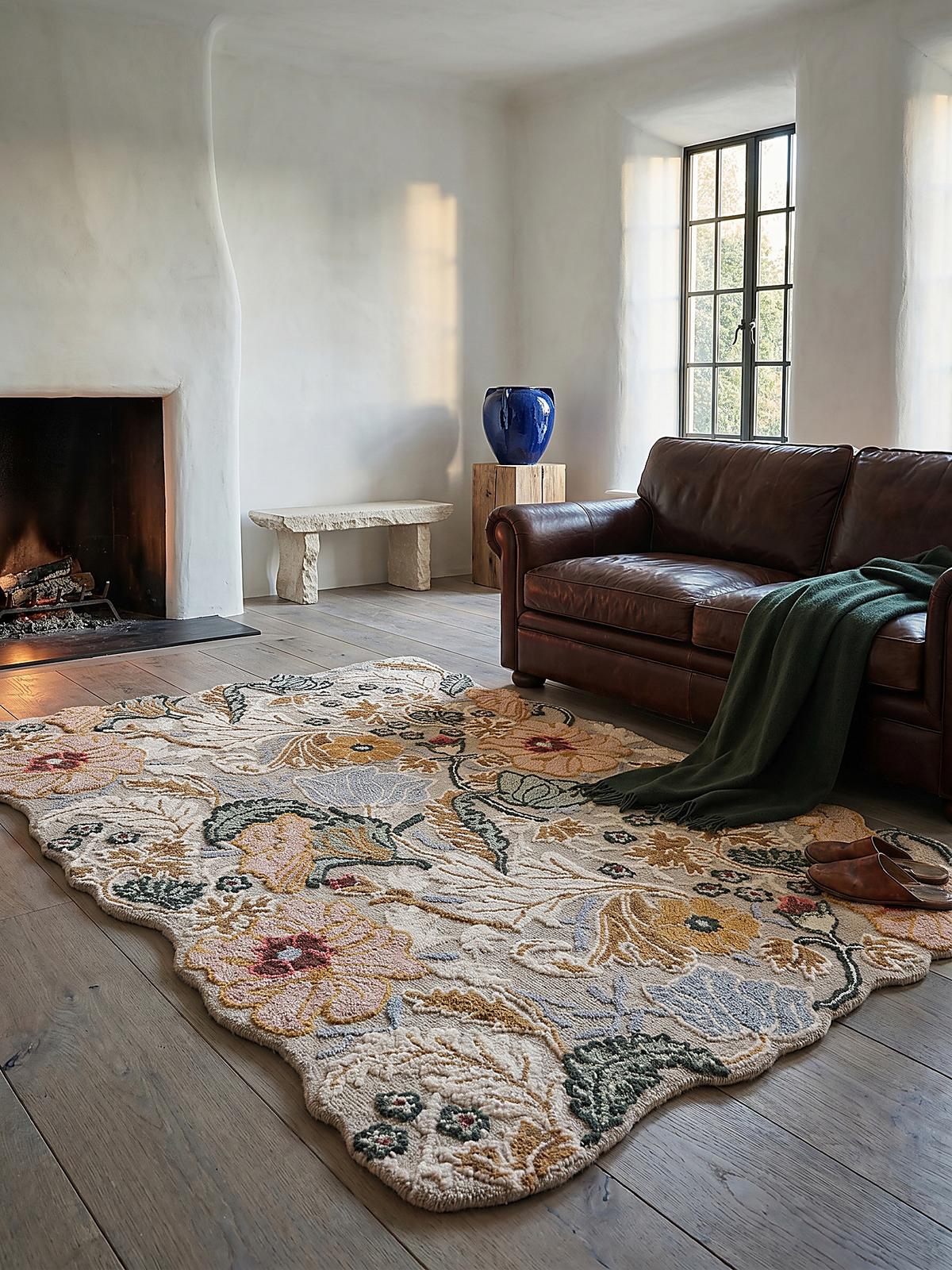 WOLLTEPPICH CHAR, floral, Hellrosa, 160 x 230 cm - Rosa, Textil (230/160cm) - KADIMA DESIGN