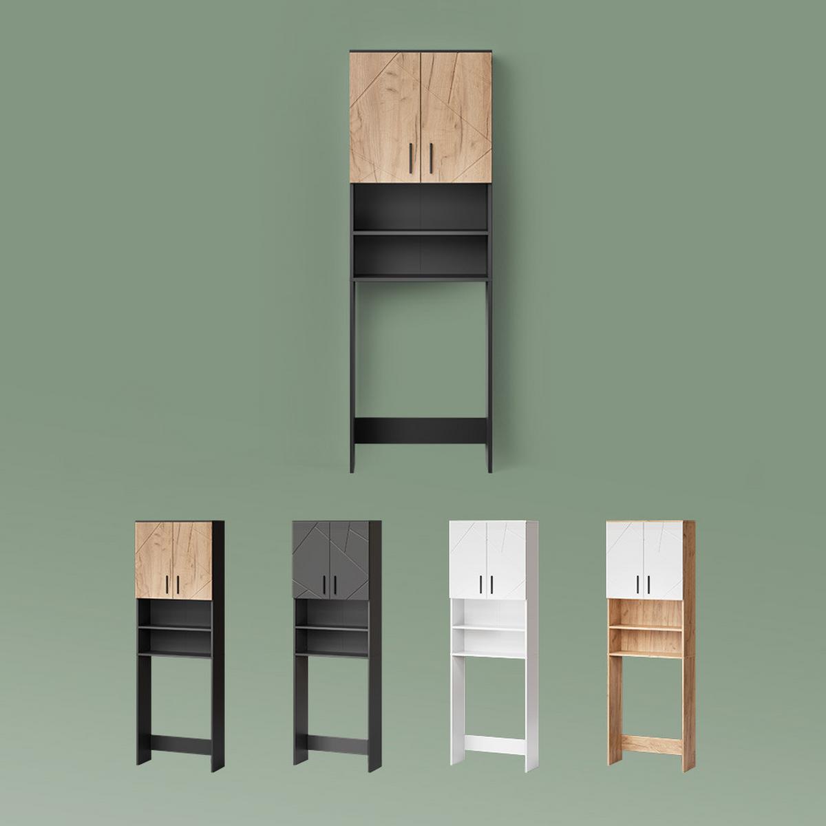 WASCHMASCHINENSCHRANK Ronco Weiß Hochglanz 64 x 190.5 cm - Weiß Hochglanz, Holzwerkstoff (64/190.5/26cm) - Livinity®