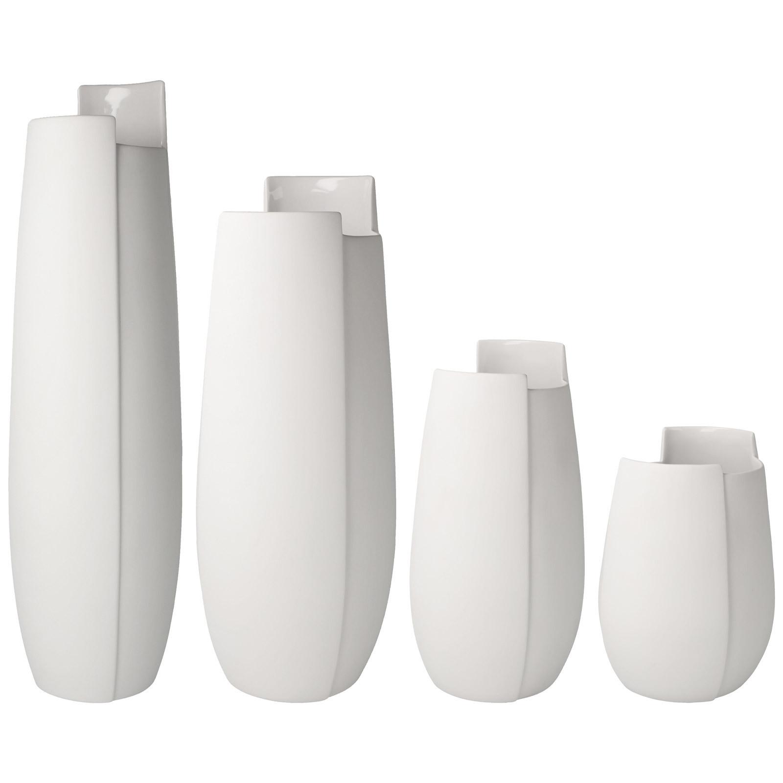 VASEN Ova weiß 16 cm / 21 cm / 30,5 cm / 36 cm 4-tlg. - Weiß, Keramik (2cm) - Goebel