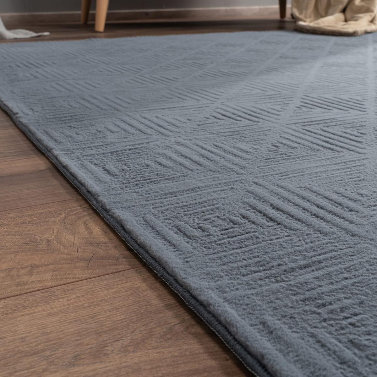 KURZFLORTEPPICH, einfarbig, Florhöhe 10 mm, Anthrazit, 60 x 100 cm - Anthrazit, Textil (100/60cm) - KADIMA DESIGN