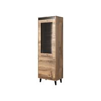 STANDVITRINE Nord - Eiche Wotan/Schwarz, Holzwerkstoff/Kunststoff (60/183/38cm) - MIRJAN24