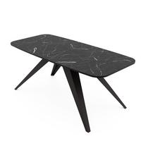AUSZIEHTISCH FENTO 160/80/76 cm, Schwarz / Grigia Pietra (Steingrau) - Schwarz/Grau, Holzwerkstoff/Metall (80/160/76cm) - Idohome