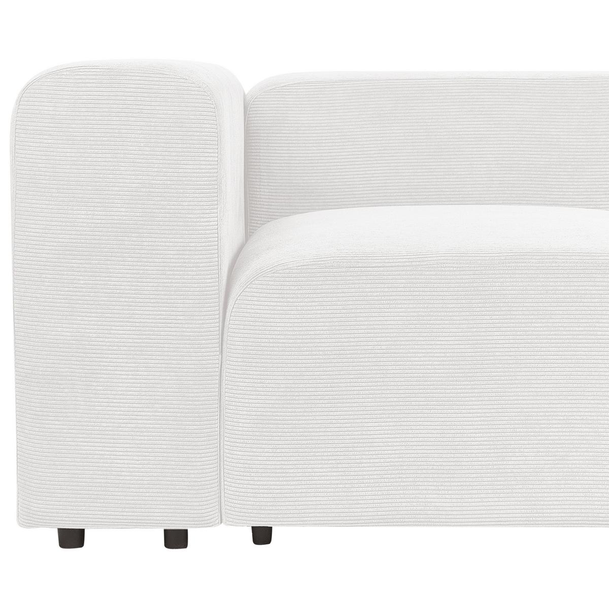 3-SITZER-MODULSOFA Cremeweiß Cord Falsterbo - Creme, Textil (278/70/105cm) - Beliani