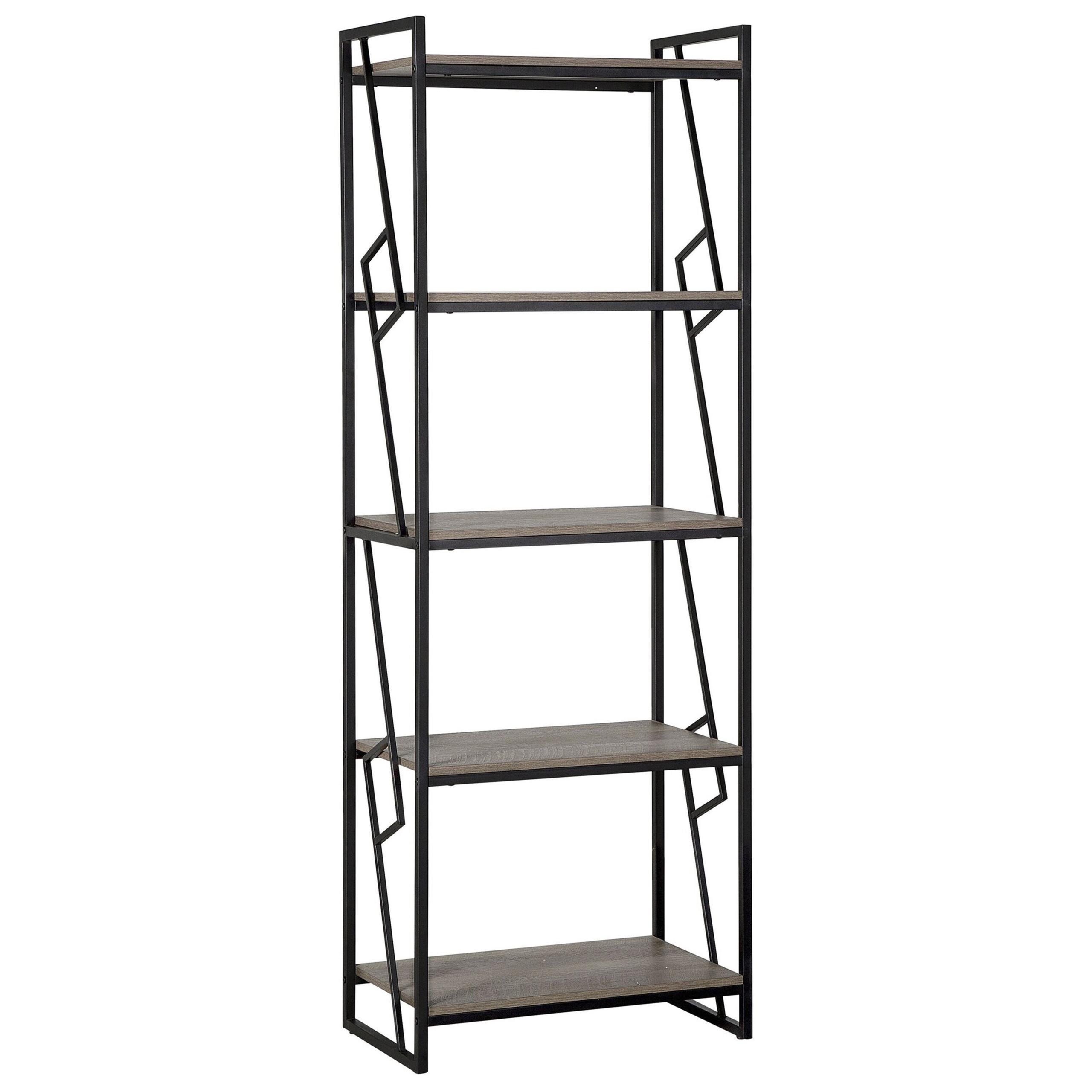 REGAL 5 Fächer Forres - Dunkelbraun, Holzwerkstoff (64/184/40cm) - Beliani
