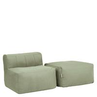 SITZSACK-SOFA Outdoor 2-tlg.: Sessel, Fußstütze - Grün, Textil (190/68/100cm) - icon