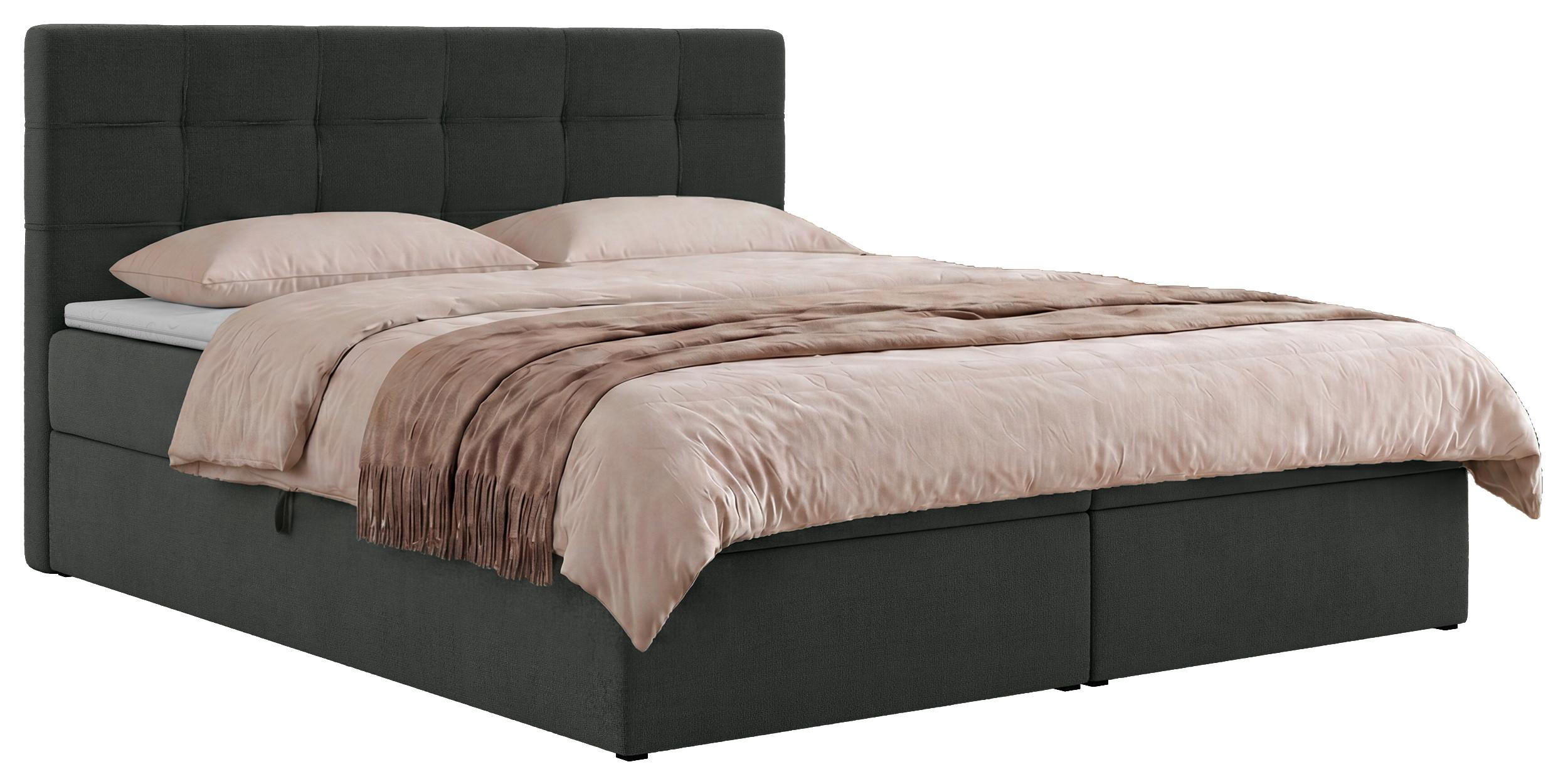 BOXBETT SOLVEN 180/200 - Dunkelgrau Jersey - Topper T25 - H4 - Dunkelgrau/Schwarz, Kunststoff/Textil (180/200cm) - MKS