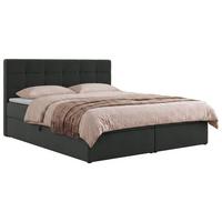 BOXBETT SOLVEN 160/200 - Dunkelgrau Jersey - Topper T25 - H3 - Dunkelgrau/Schwarz, Kunststoff/Textil (160/200cm) - MKS