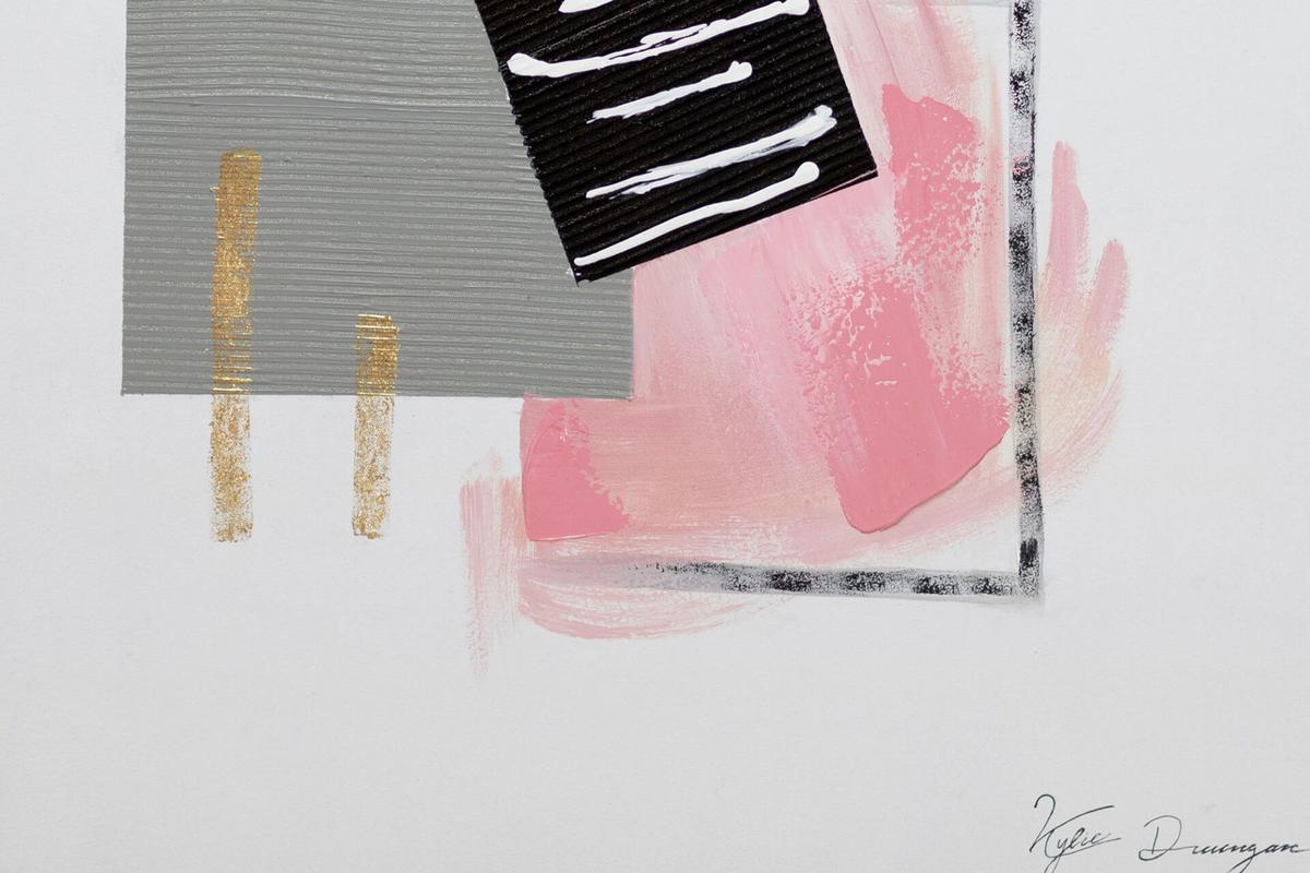 ACRYLBILD HANDGEMALT 60/80 cm - Pink/Grau, Holz/Textil (60/80cm) - KUNSTLOFT